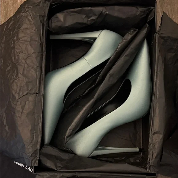 Saint Laurent Monceau Blue 110mm Pump - Picture 2 of 7